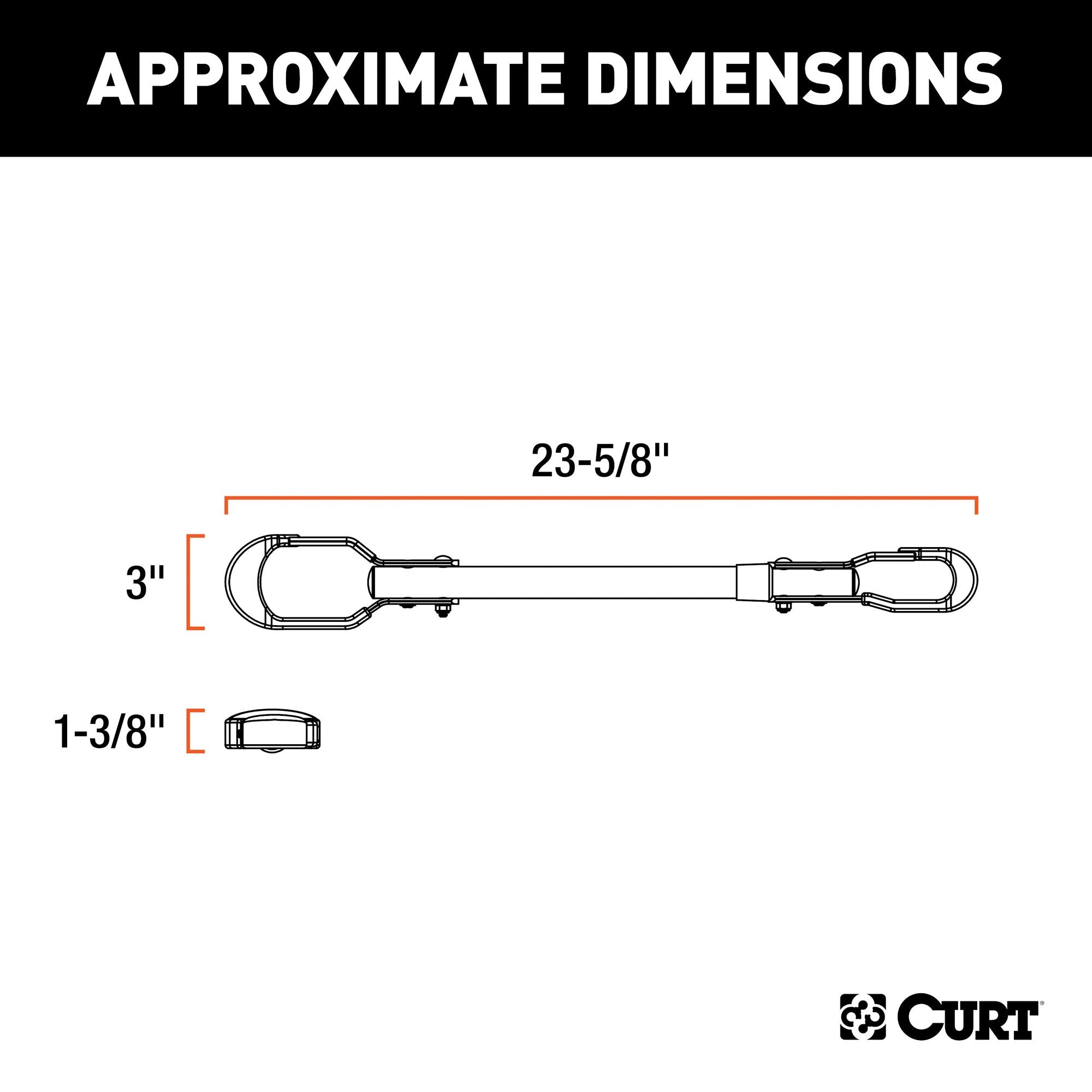 CURT Adjustable 22-1/2 to 31-Inch Bike Rack Adapter for Women's Bike, Angled Frame 18016