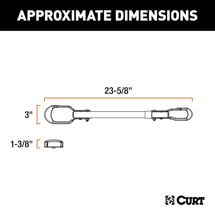 CURT Adjustable 22-1/2 to 31-Inch Bike Rack Adapter for Women's Bike, Angled Frame 18016