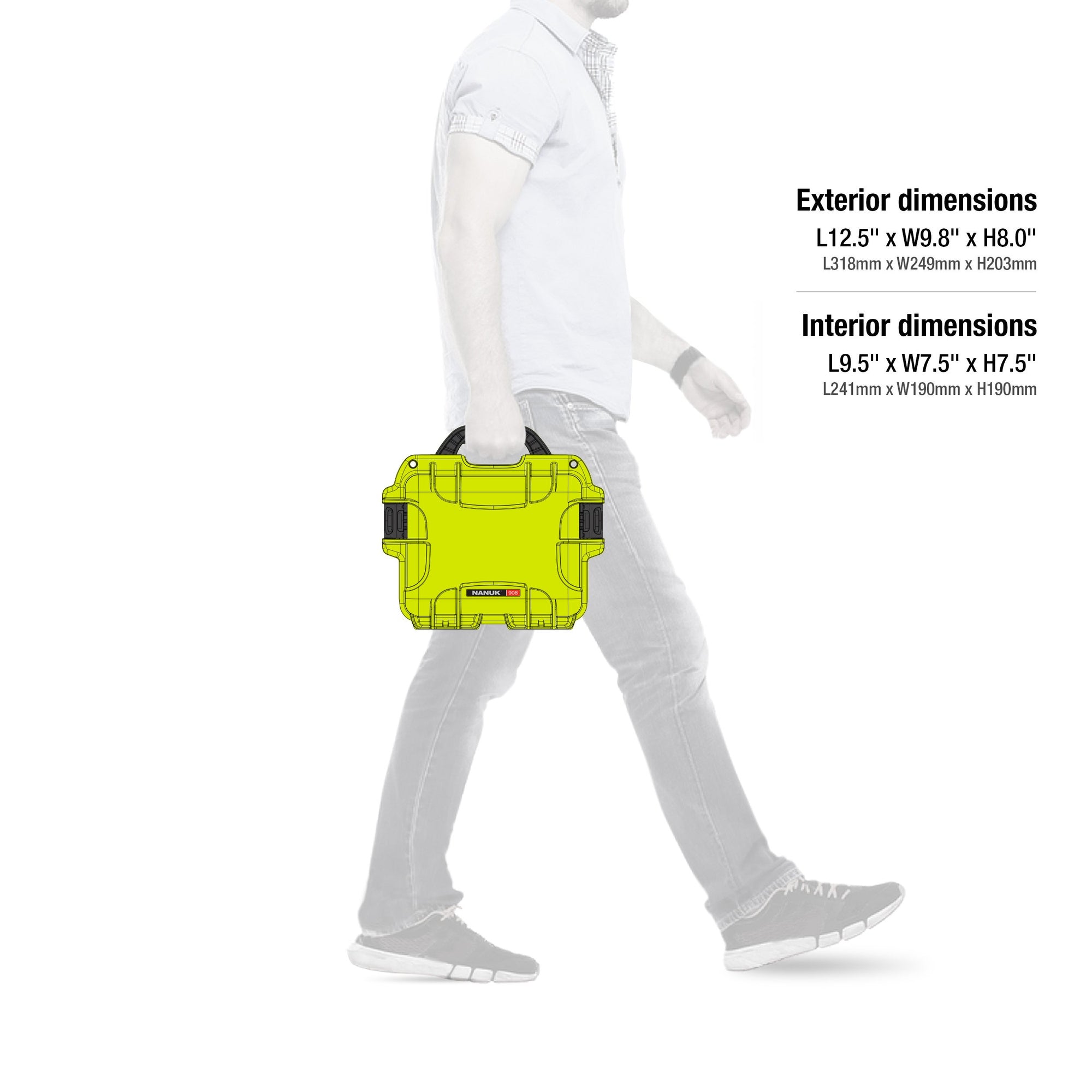 Lime Nanuk 908 Waterproof Hard Case with Foam Insert