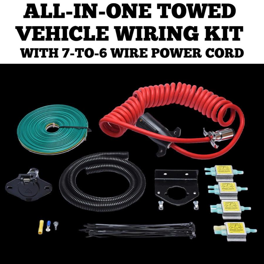 Roadmaster All in One 15267 Towed Vehicle Wiring Kit with 7-to-6 Wire Power Cord | Excludes Vehicles with Variable Voltage | Crafted from Fine Materials | Easy Installation
