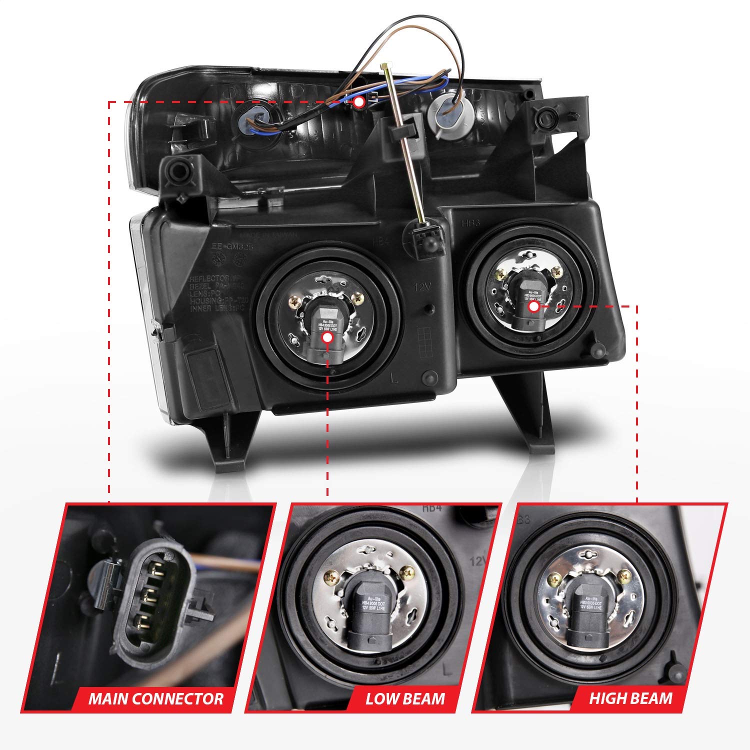 Usa Anzo 111451 Fits 04-06 COLORADO PROJECTOR HEADLIGHTS