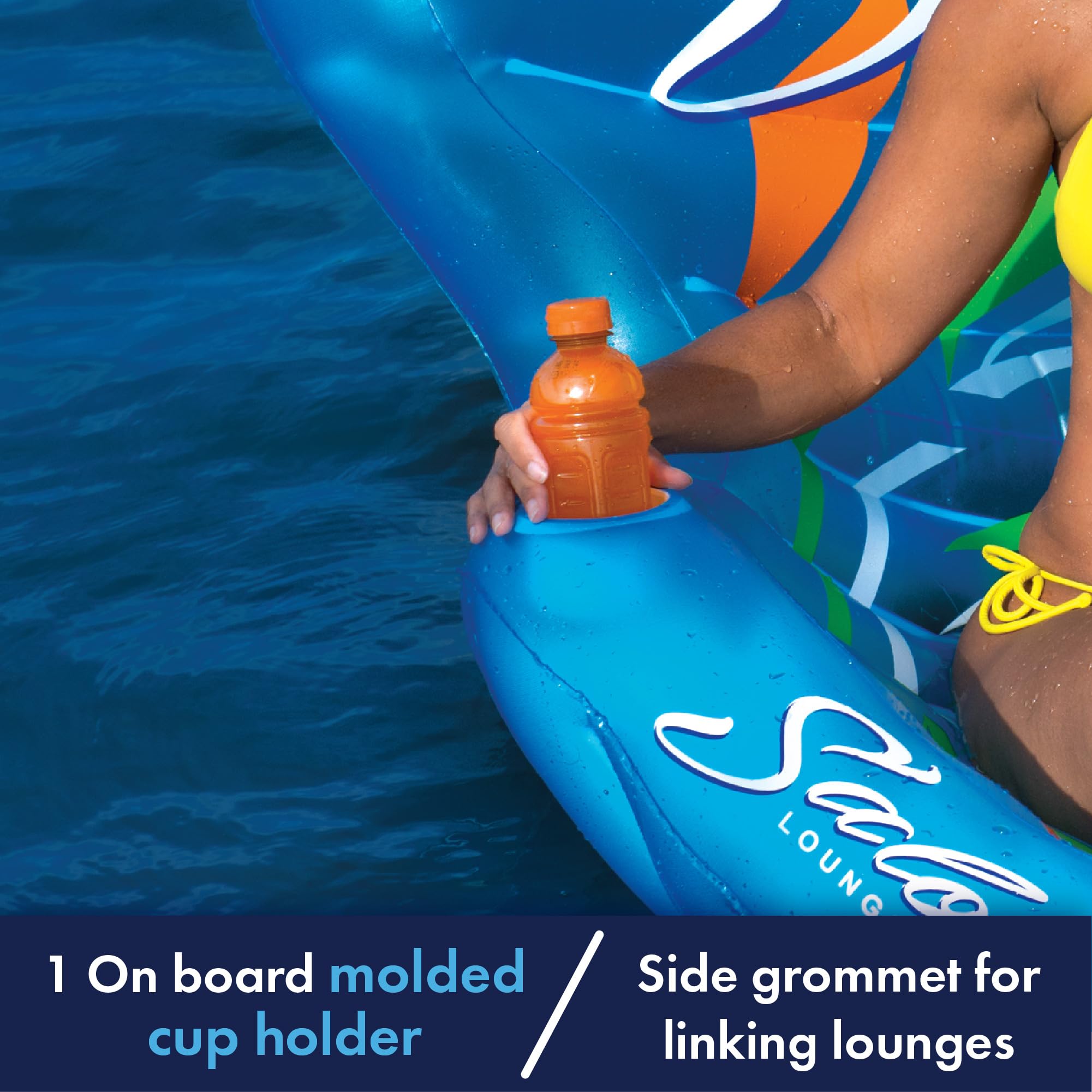 Inflatable Pool Party Lounge - WOW Sports Single Salon Lounge Chair - Summer Accessory For Kids & Adults