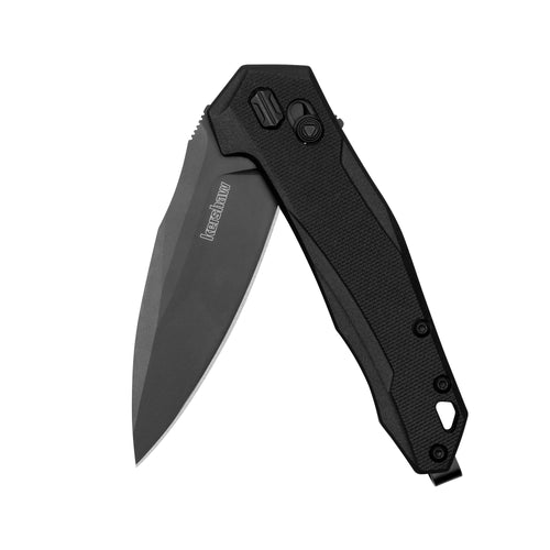 Kershaw Folding Pocket Knife Monitor, 3 Inch Black Blade with D2 Steel, DuraLock Locking Mechanism, Pocketclip