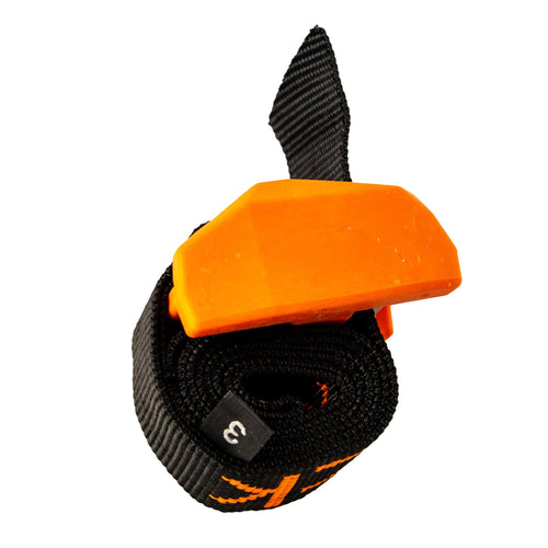 Cam Strap YakAttack – 3' x 1" Heavy Duty Tie Down | Rubber Buckle Cover | Black/Orange - 1 Pack | Kayak Fishing Accessory | Made in USA