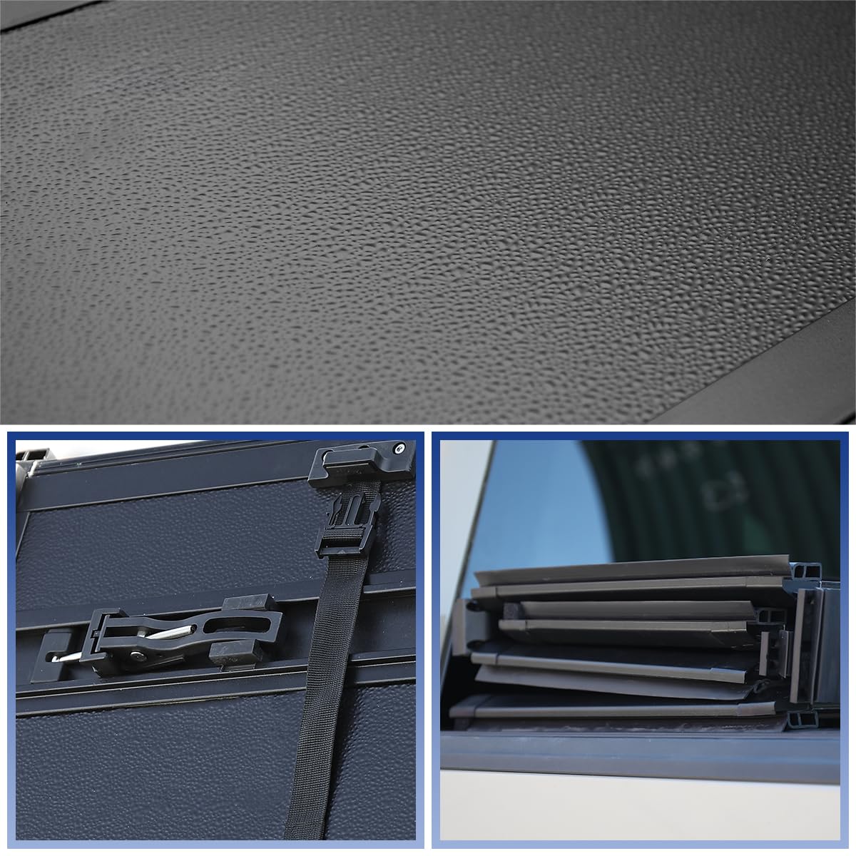 Hard Quad Fold Tonneau Cover Spec-D Tuning Compatible with 1989-2004 Toyota Compact 6' Short Bed