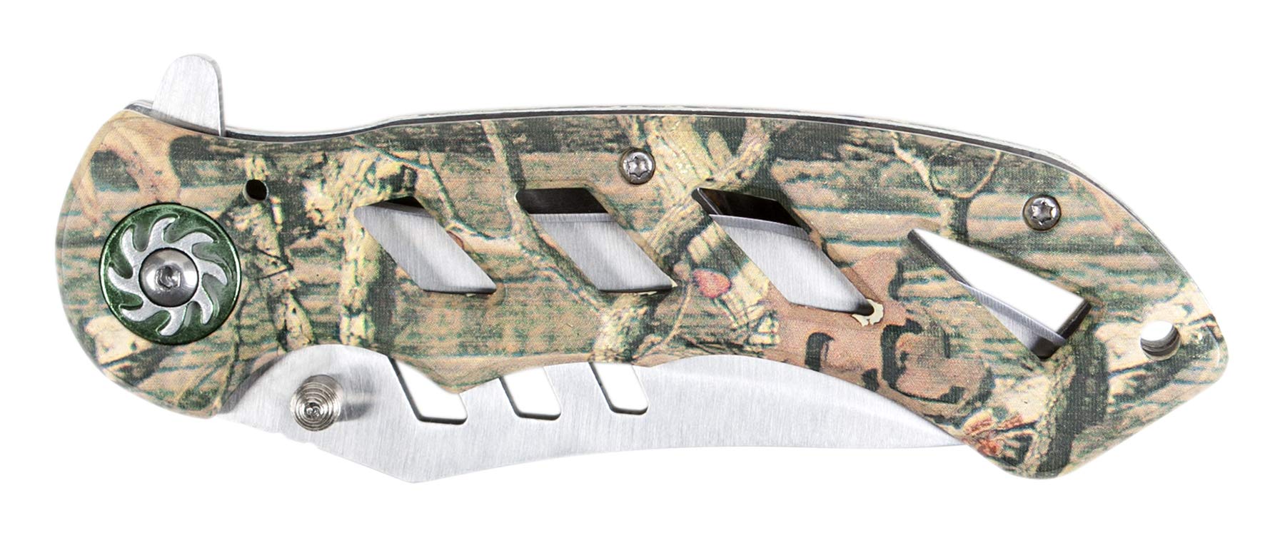 3-1/4-Inch Performance Tool W9368 Folding Knife with Stainless Steel Recurved Blade and Assisted Opening Mechanism, Camo Pattern