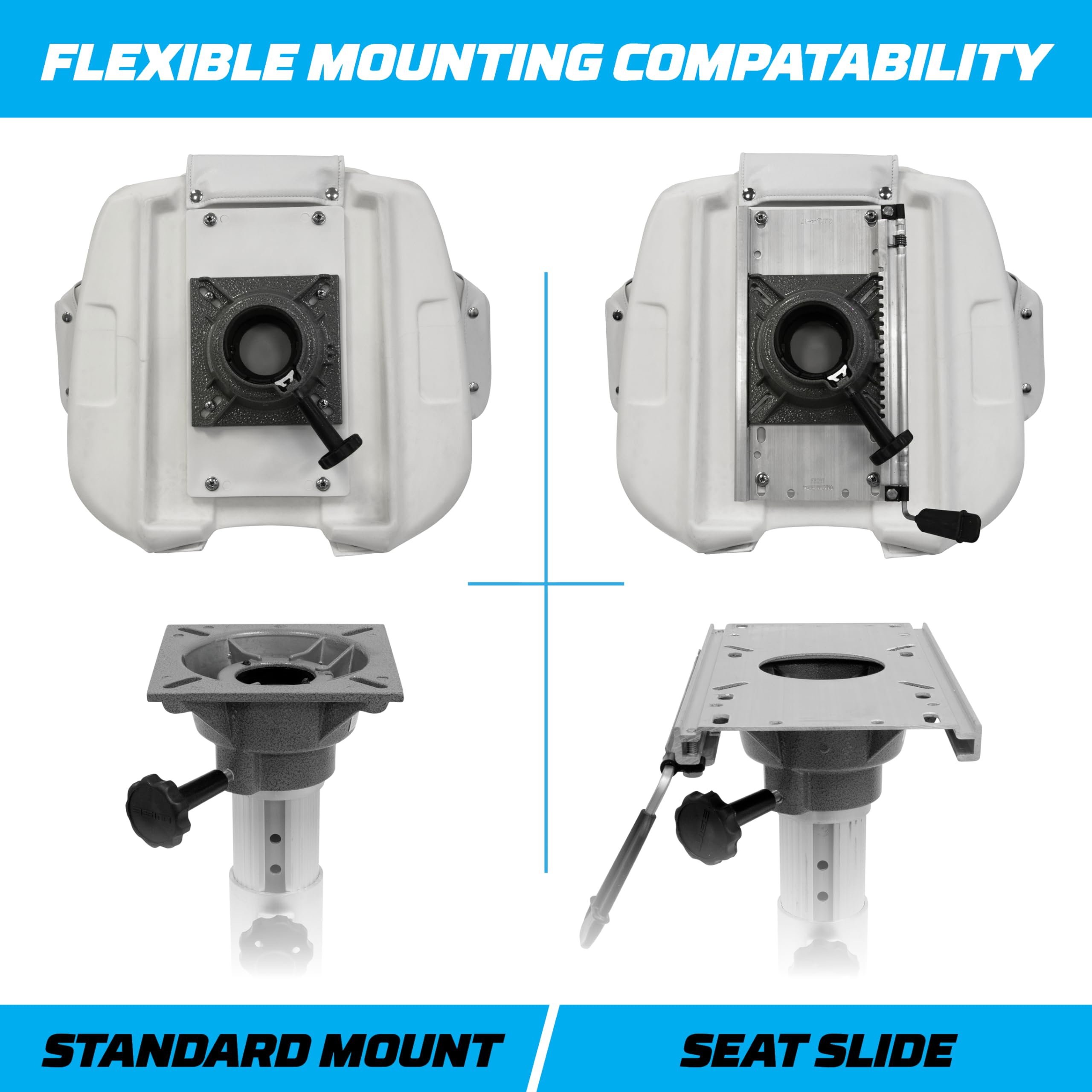 8WD1007-3-710 Wise Captains Chair with Cushions and Mounting Plate, White