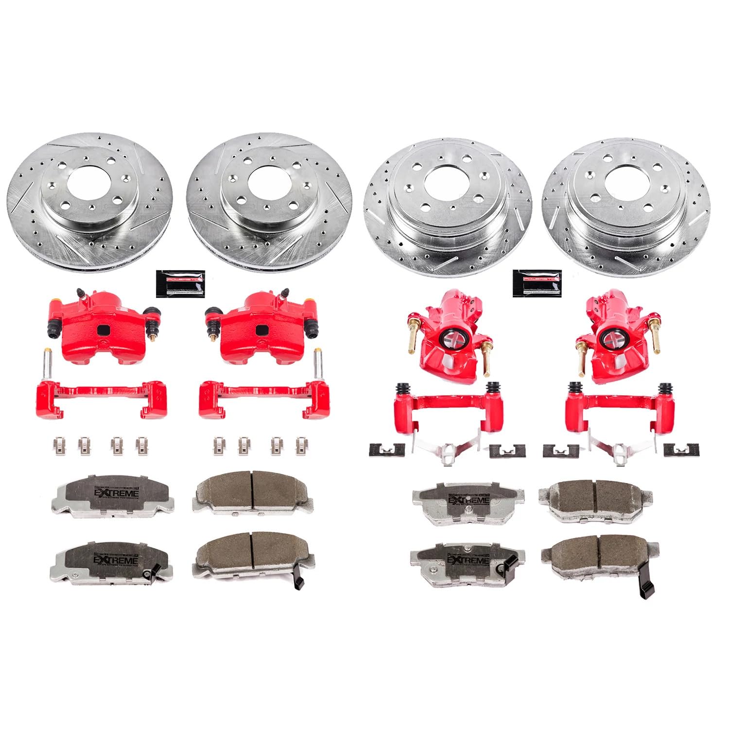 Power Stop Z36 KC4454-36 Brake Kit Front & Rear with Calipers For Chevrolet Silverado 1500 HD 2005, GMC Sierra 1500 HD 2005 [Model Specific]