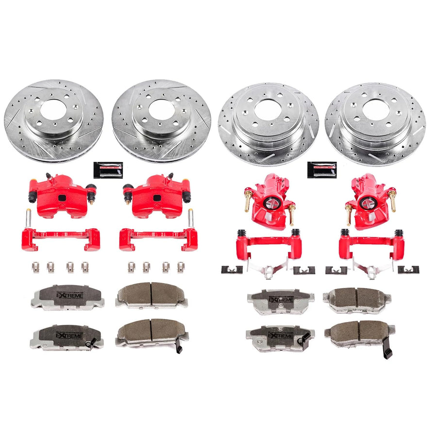 Power Stop Z36 KC4454-36 Brake Kit Front & Rear with Calipers For Chevrolet Silverado 1500 HD 2005, GMC Sierra 1500 HD 2005 [Model Specific]
