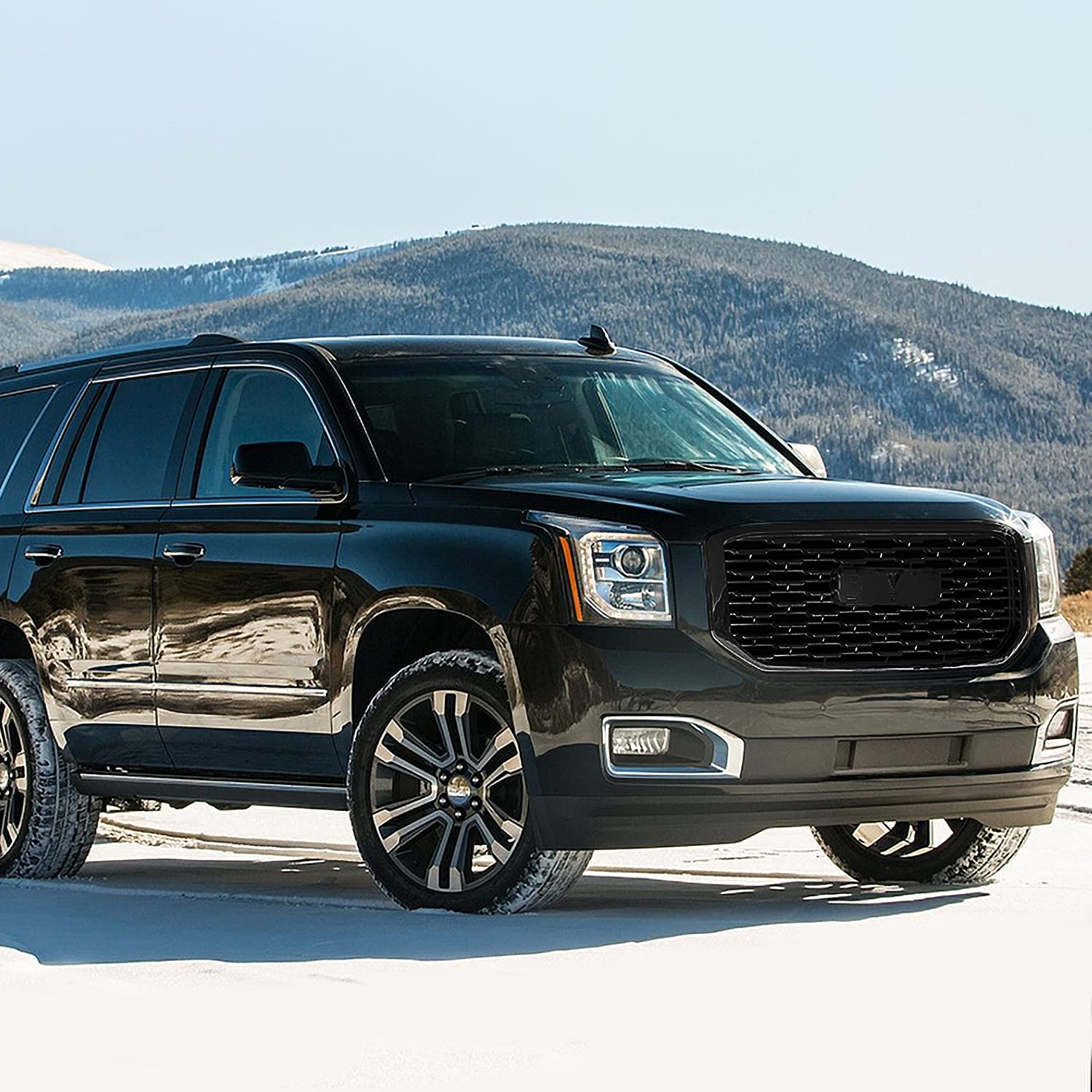 Denali Style Mesh Front Hood Grill Grille Spec-D Tuning Compatible with 2015-2020 GMC Yukon/Yukon XL