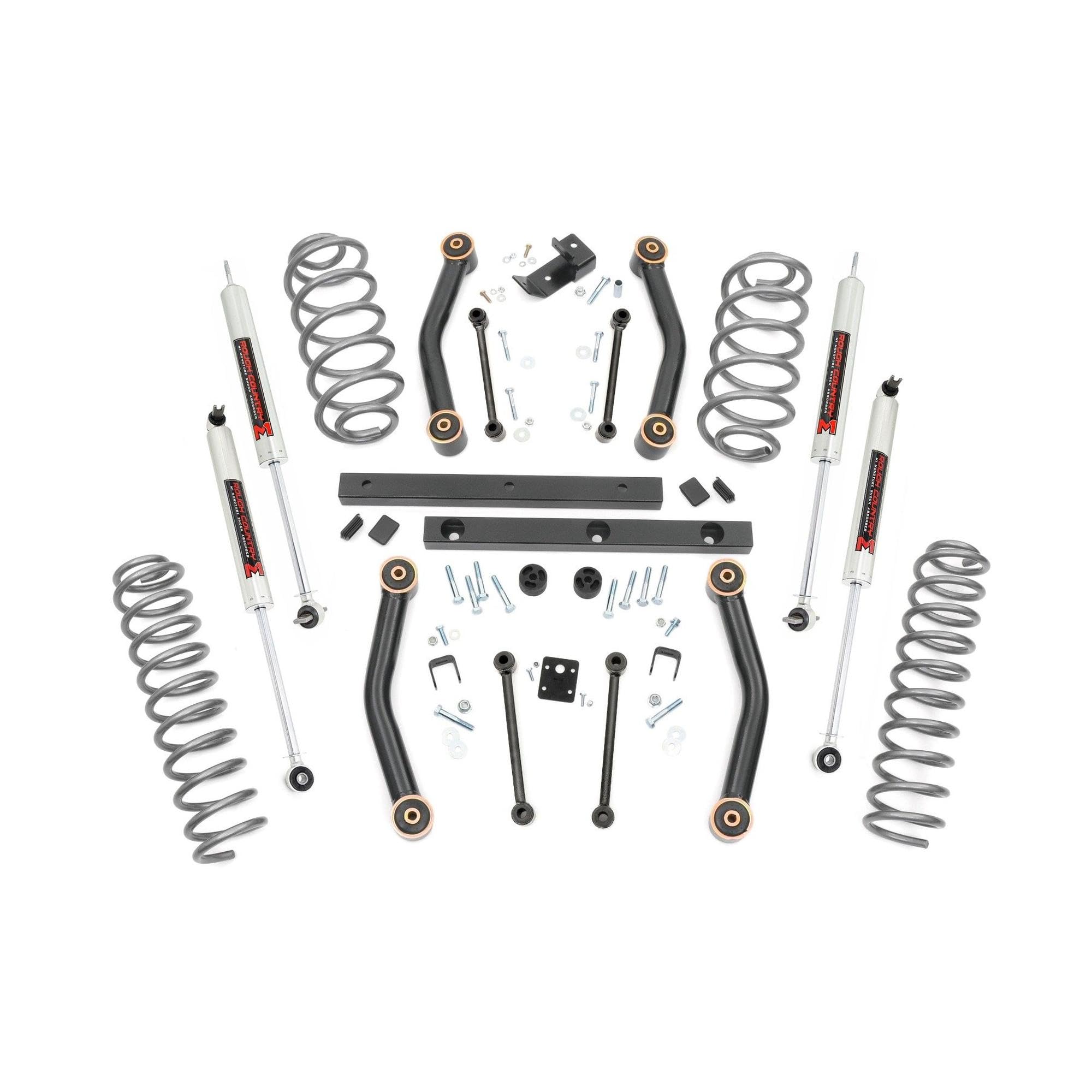 4" Lift Kit Rough Country w/M1 Shocks for 2003-2006 Jeep Wrangler TJ 4WD - 90740