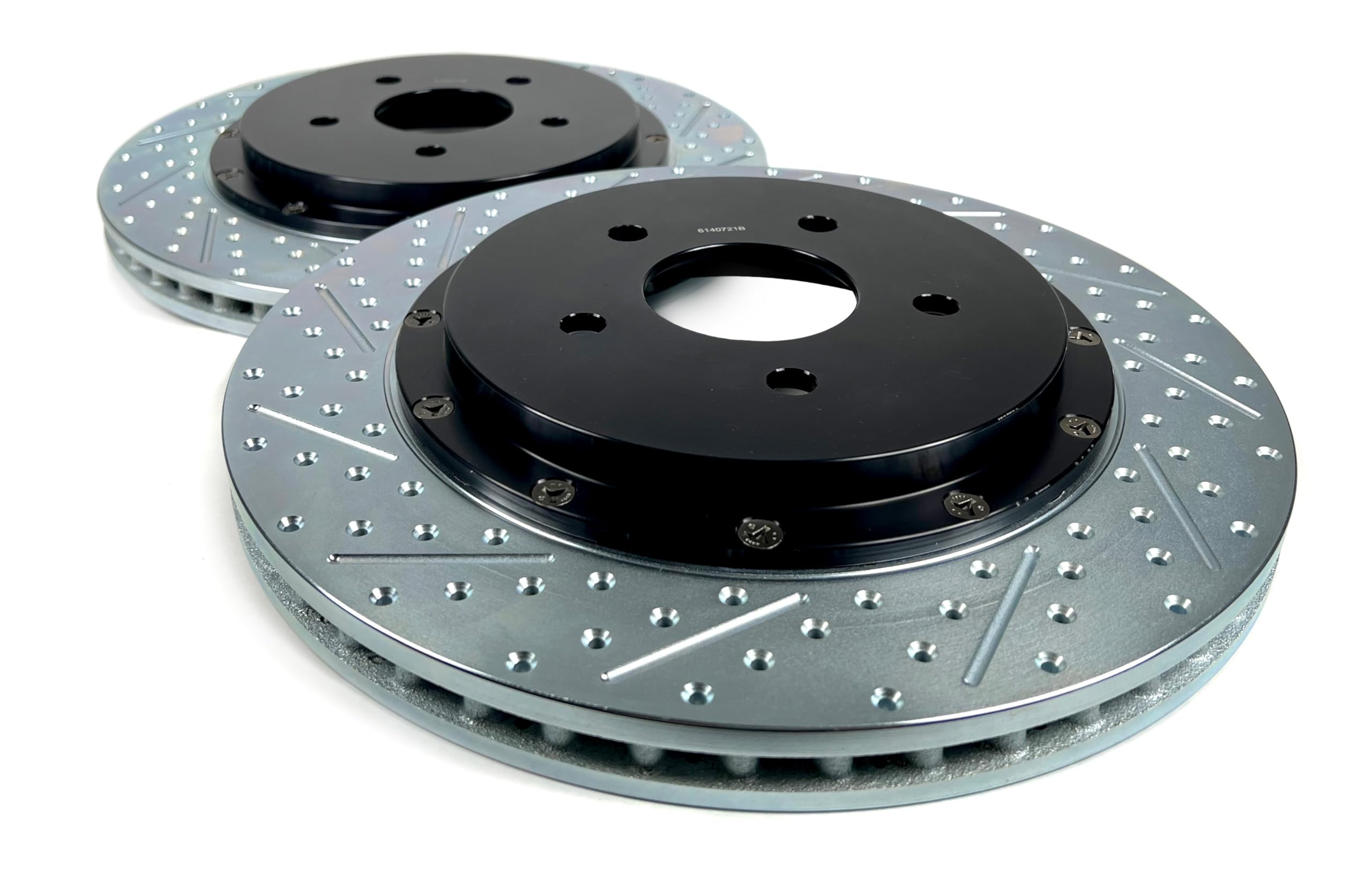 Baer Brakes EradiSpeed+ 2302066 Rear 2-piece Brake Rotors Slotted Drilled Zinc Plated