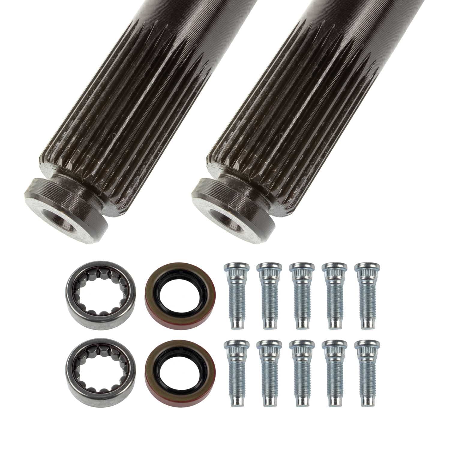 Drive Axle Shaft Assembly TEN Factory MG22138 for Dana 35 Standard, Spline Count: 27, 5x4.5 Bolt Pattern - Includes Left & Right Axles, Bearings, Seals & Studs - Fits Jeep Cherokee/Comanche