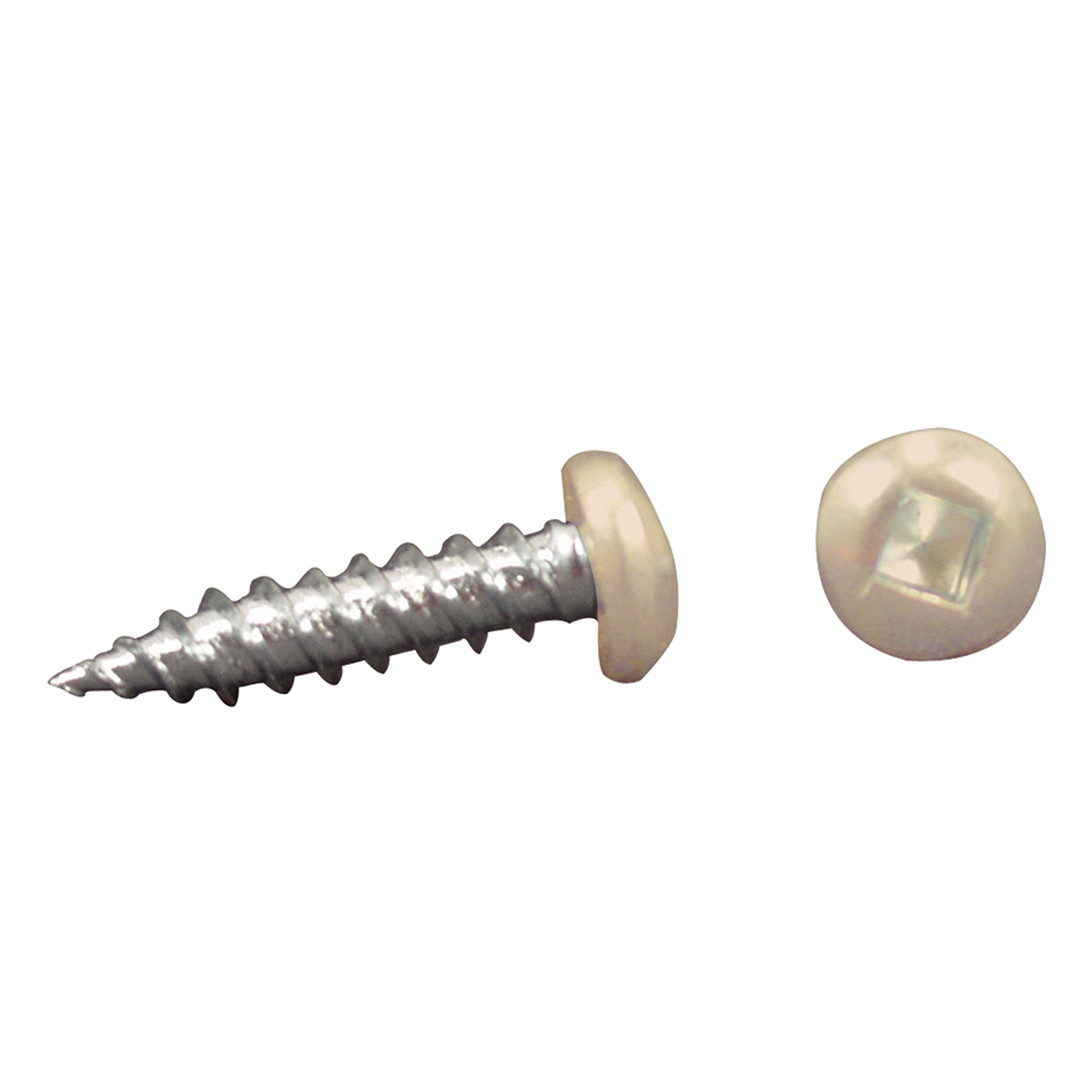012-PSQ50 AP Products Colonial White Pan Head Square Recess Screw 8 X 1 - Pack of 50