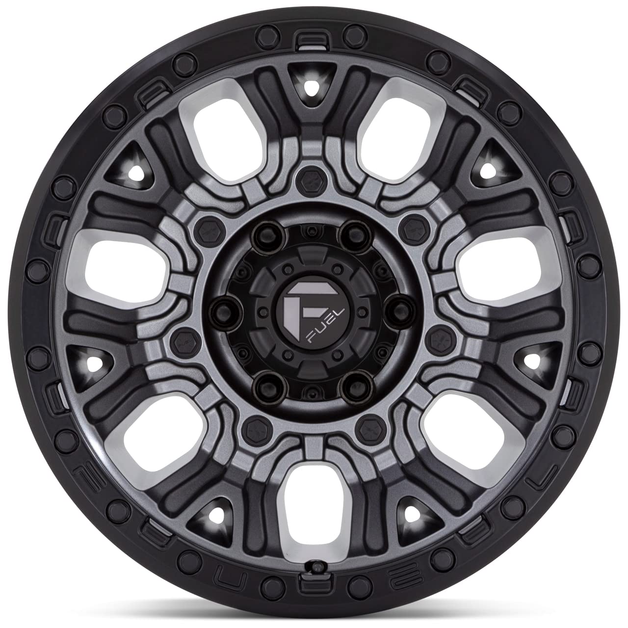 D825 Fuel Traction 17x9 5x5" -12mm Gunmetal Wheel Rim 17" Inch D82517907545