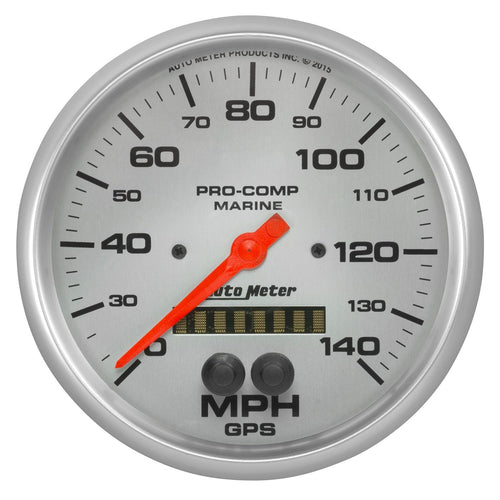 Gauge AutoMeter Speedometer 200647-33 (Marine Silver Ultra-Lite 5", 140Mph, GPS, Marine Silver)
