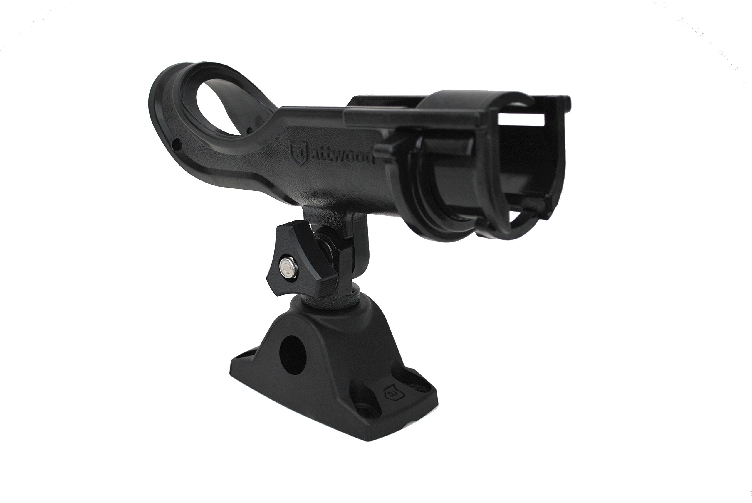 Heavy-Duty Attwood 5009-4 Adjustable Rod Holder with Combo Mount, Black Finish