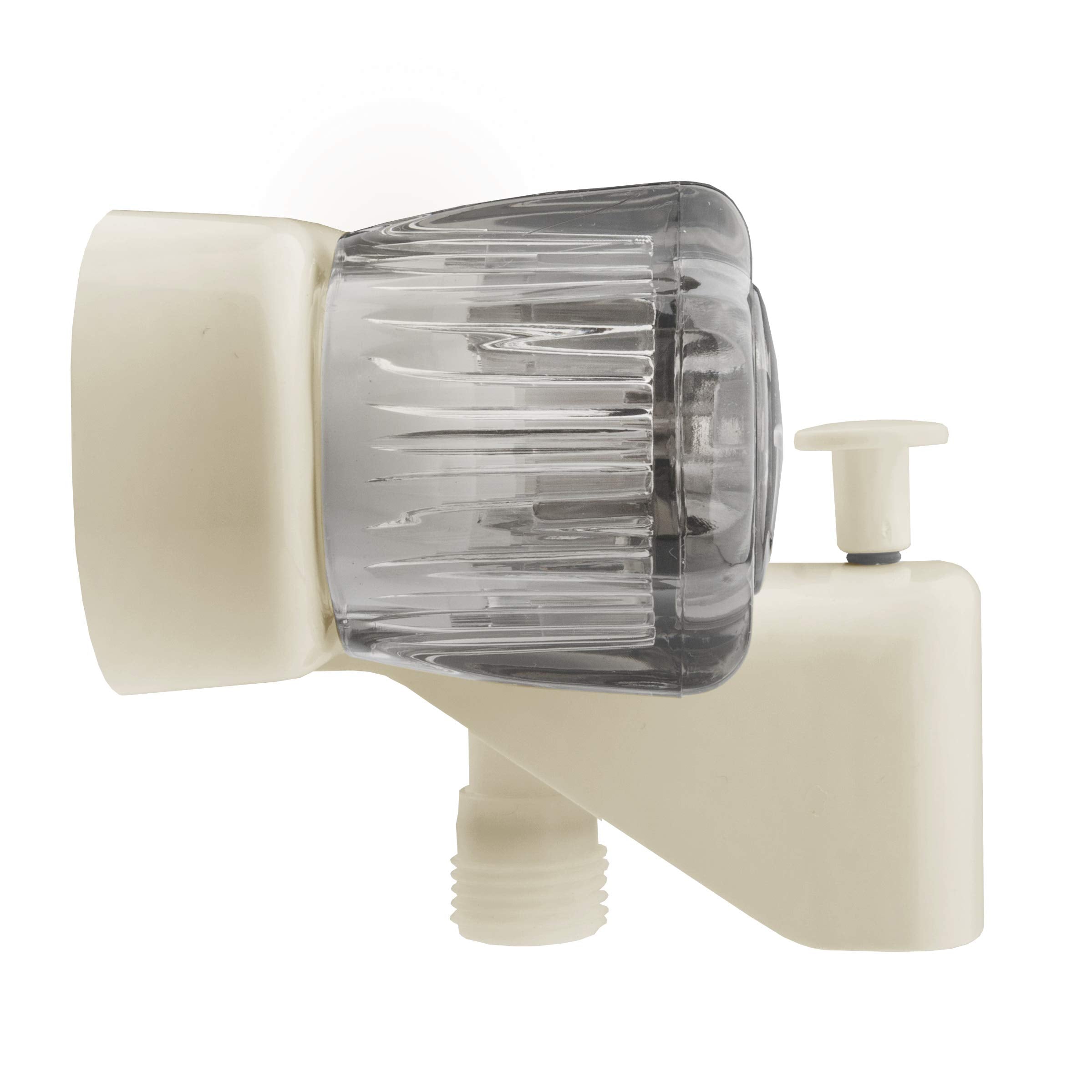 Dura Faucet RV Tub & Shower Faucet Valve Diverter DF-SA110S-BQ with Smoked Acrylic Knobs (Bisque Parchment)