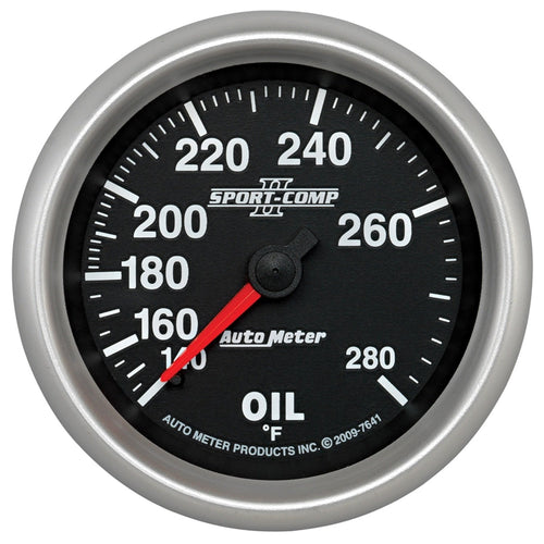 Auto Meter Sport-Comp II 2-5/8" 140-280 F Mechanical 6' Oil Temperature Gauge