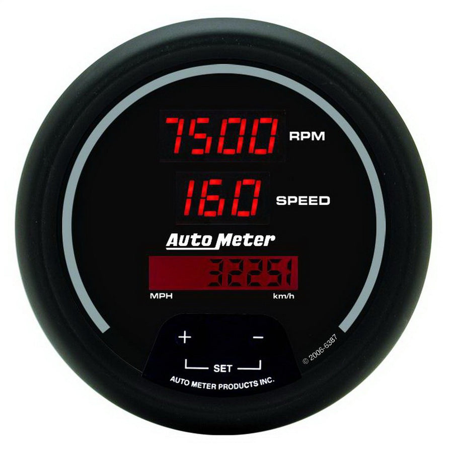 AUTO METER Sport Comp 6387 Digital 3-3/8" 8000 RPM / 160 MPH Tachometer/Speedometer Combo