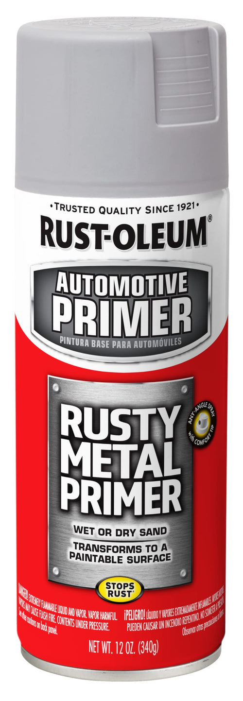 Rust-Oleum Automotive 249331 Rusty Metal Primer Spray Paint, 12 oz., Light Gray