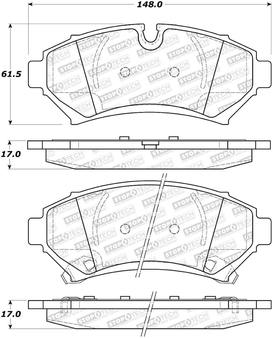 Front StopTech 308.07530 Brake Pads with Shims and Hardware Street