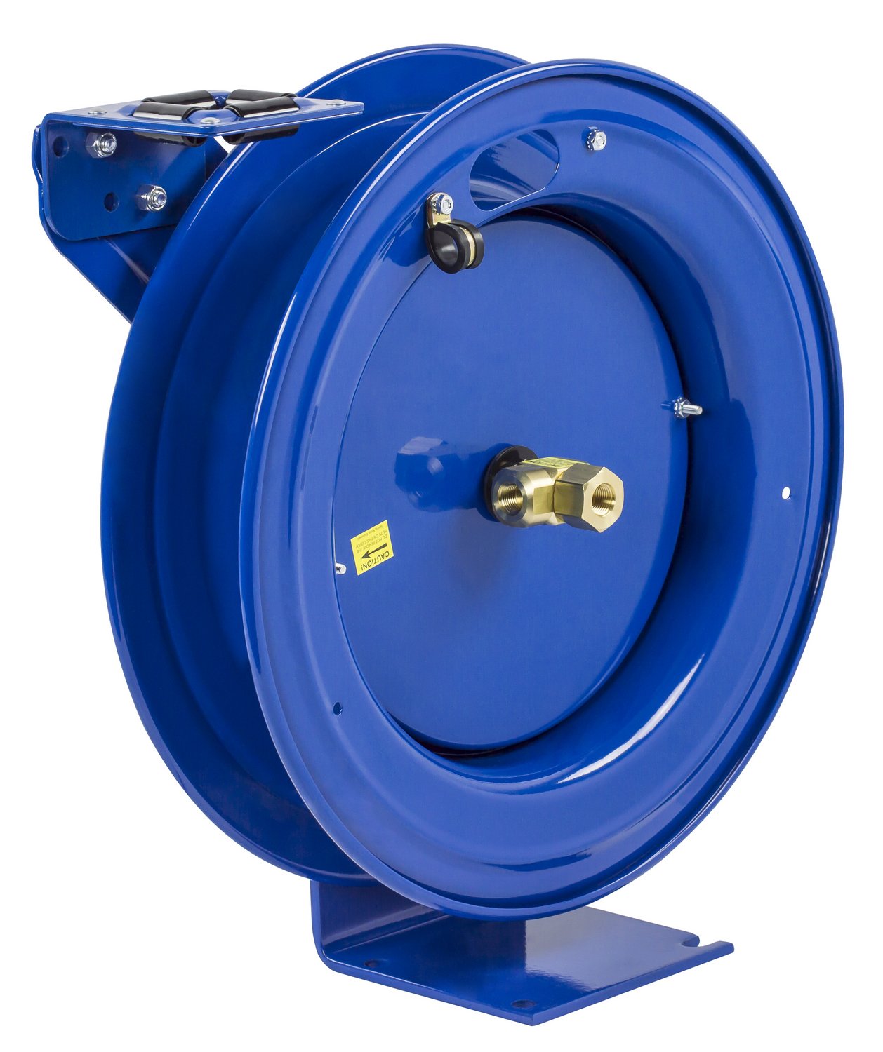 Low Pressure Coxreels P-LPL-450 Retractable Air/Water/Oil Hose Reel: 1/2" I.D., 50' Hose Capacity, without Hose, 300 PSI, Made in USA