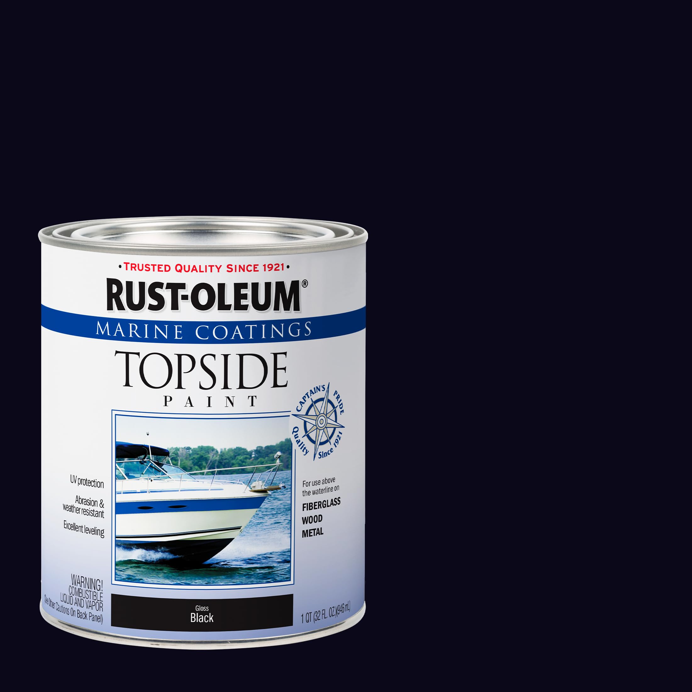 Marine Coatings Rust-Oleum 207006 Topside Paint, Quart, Black