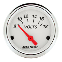 Auto Meter Arctic White 1391 Voltmeter Gauge 2.3125 in.