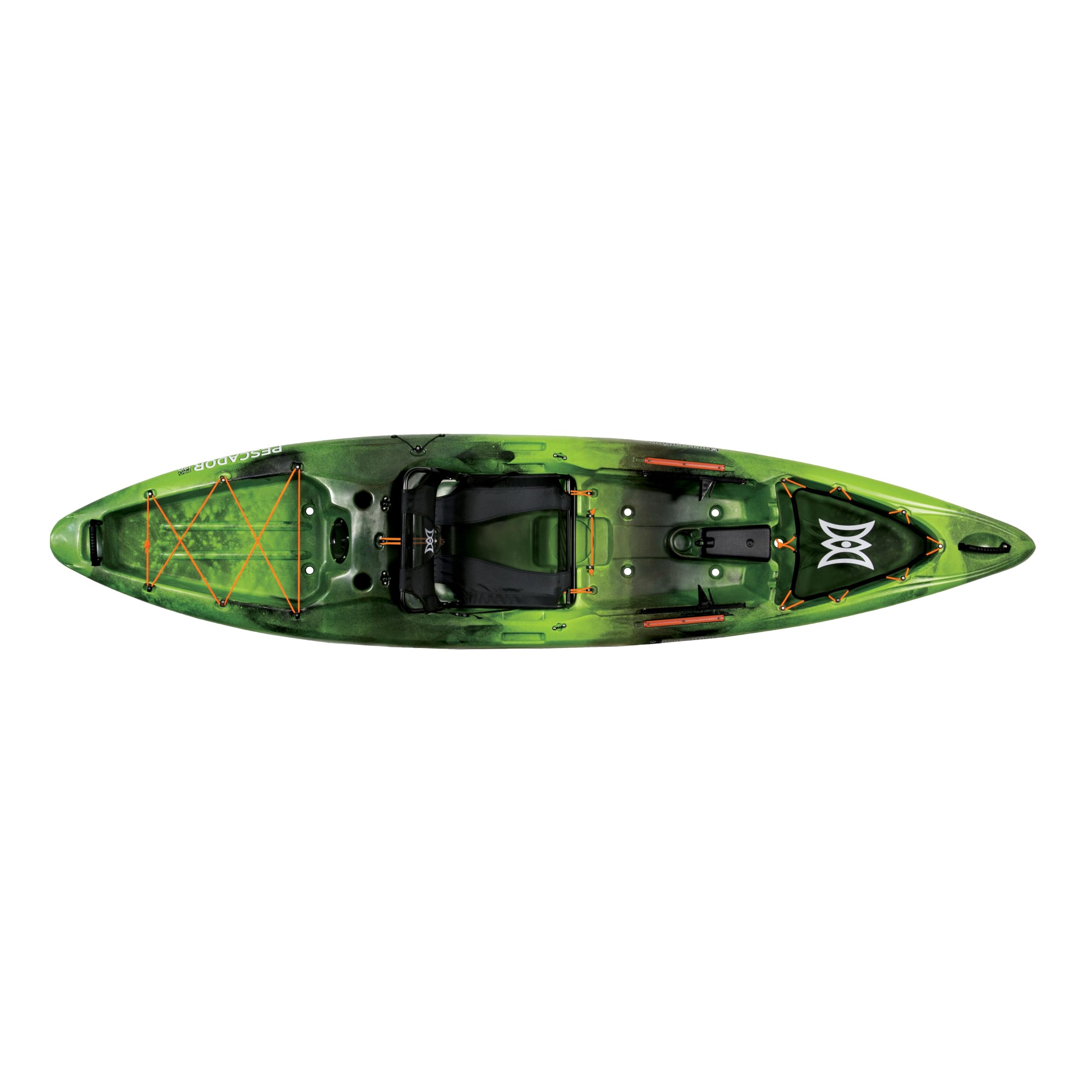 Pescador Pro 12 Perception | Sit on Top Fishing Kayak with Adjustable Lawn Chair Seat | Large Front and Rear Storage | 12' | Moss Camo