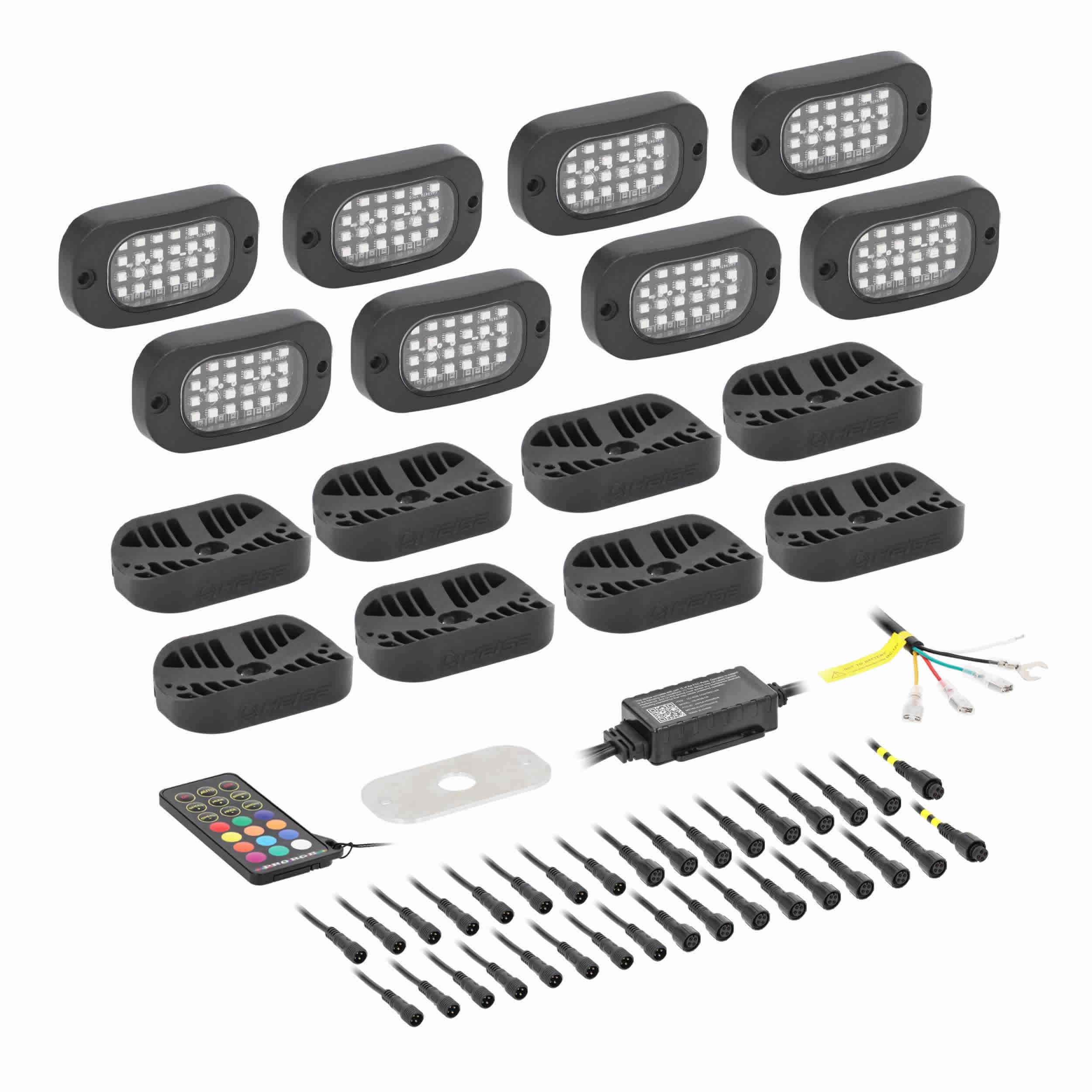 RGB Wide Angle Rock Light Kit Metra Brands - 8 Pack