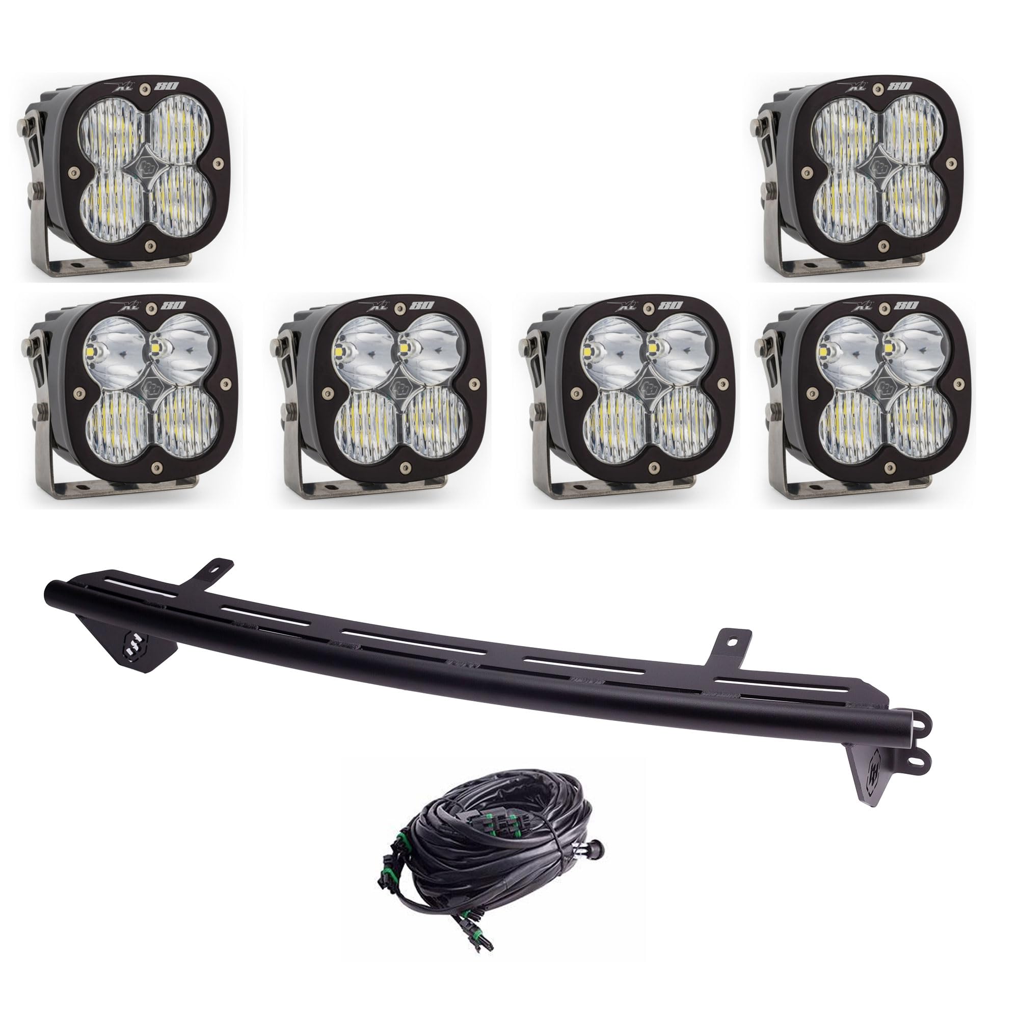 Baja Designs XL80 LED Light Kit Bull Bar for Ford F-250/350 2023+ with Toggle - (Multi-Pattern - Clear)