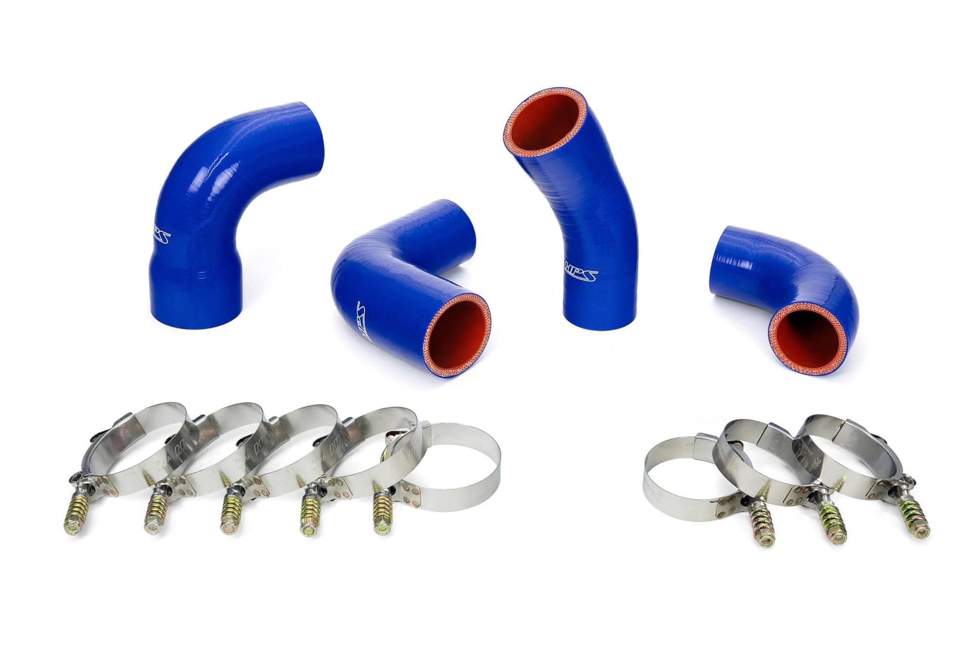 HPS Silicone Blue Transmission Oil Cooler Hose Kit Replacement/Compatible for 2007-2016 Mack Trucks MP7 Engine OE Part # 85134464, 21794125, 21251570, 21794132, 21794129, 57-1722-BLUE