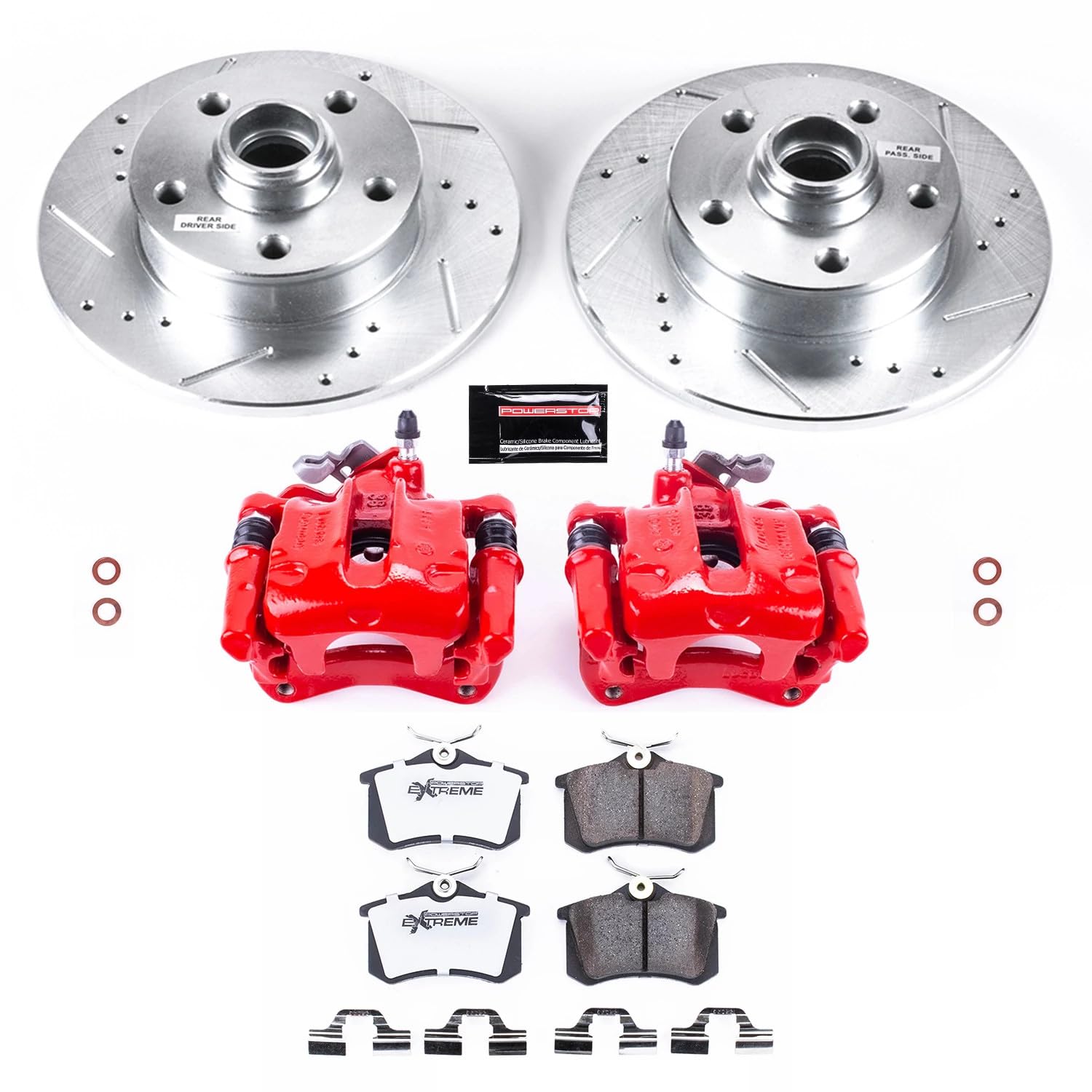 Power Stop Z26 KC513-26 Street Warrior Rear Brake Kit-Brake Rotors, Brake Pads & Calipers For Volkswagen Corrado 1992-1995, Volkswagen Passat 1995-1997 [Model Specific]