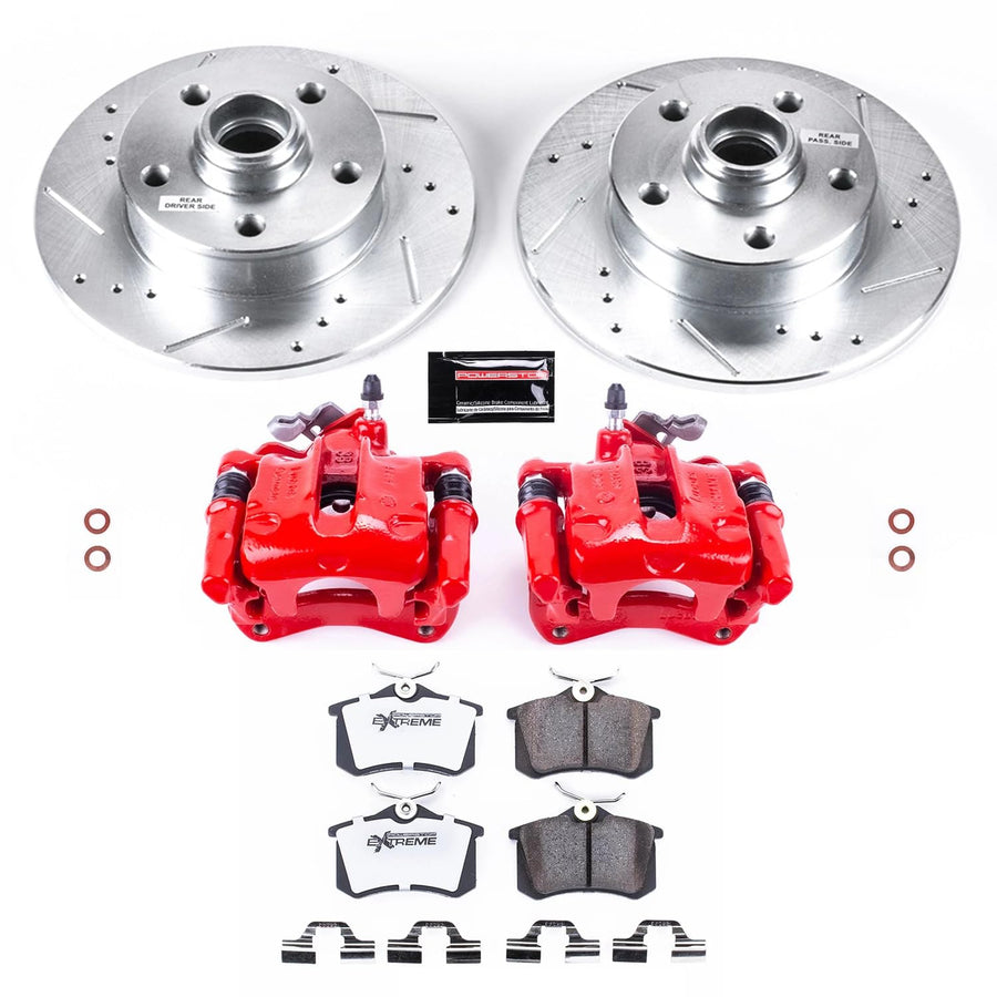 Power Stop Z26 KC513-26 Street Warrior Rear Brake Kit-Brake Rotors, Brake Pads & Calipers For Volkswagen Corrado 1992-1995, Volkswagen Passat 1995-1997 [Model Specific]