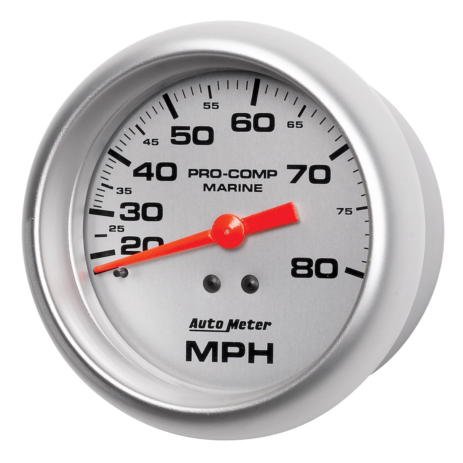 Speedometer AutoMeter Gauge, 3 3/8", 80Mph, Mechanical, Marine Silver (200753-33)