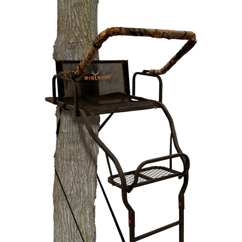 Warrior Elite Big Game Ultra-Wide Ladder Whitetail Deer Elk Mule Above Hunting Outdoors Flex-Tek Seat 17' Tall 1-Person Tree Stand