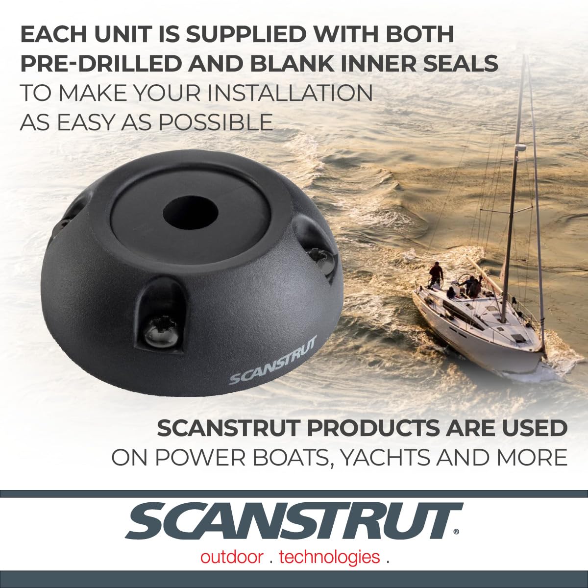 Cable Seal Scanstrut DS30-P-BLK for Connectors Up to 30mm, Cables 9-14mm - Black