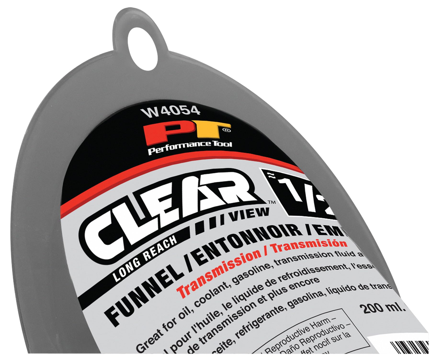 W4054 Performance Tool Clear View Long Reach Funnel - 1/2 Pint, Multi-Purpose Fluid Handling