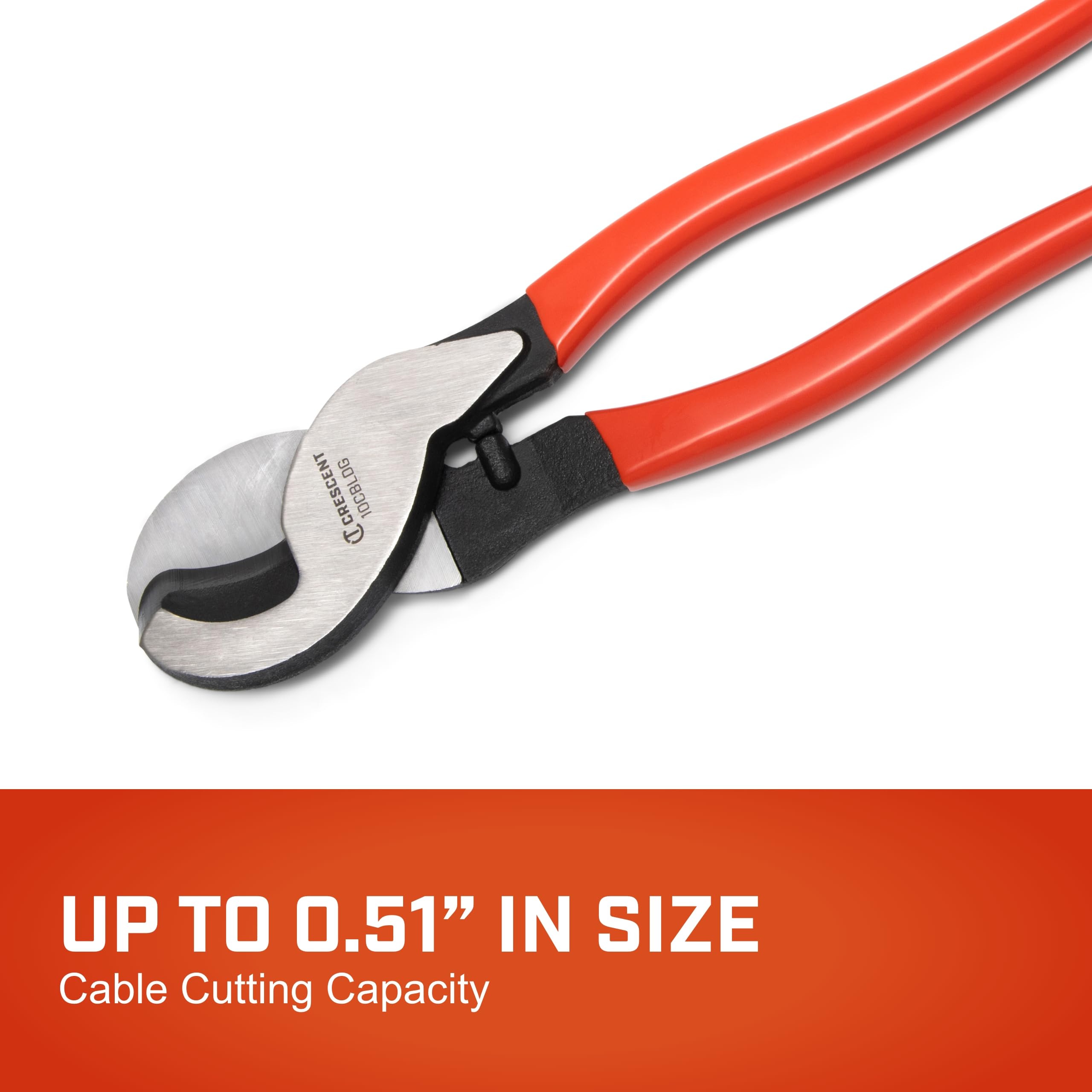 Crescent Dipped Handle Cable Cutter, Pliers - Premium Cutting Pliers with Sheer-Cut Blades & Ergonomic Grip - Professional-Grade Hand Tool - 10" - 10CBLDG