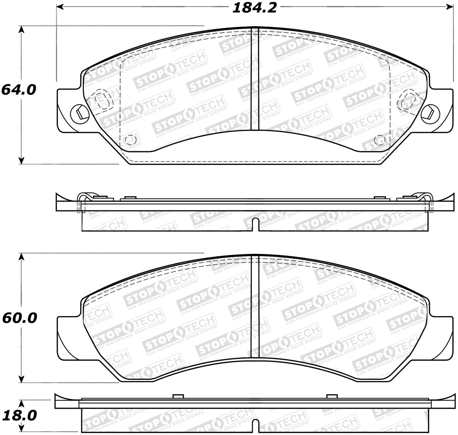 Front StopTech 308.10920 Brake Pads with Shims and Hardware Street