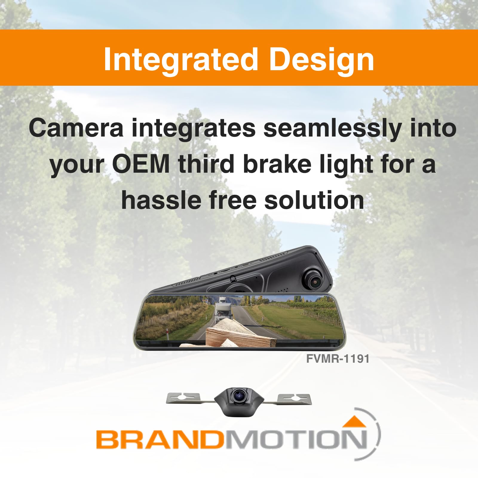 FullVUE Mirror Vision System Brandmotion FVMR-1191 fits 2019-2025 Silverado Sierra 1500 | Retains Standard Mirror Functionality with One Touch | Full Touchscreen for Easy Adjustments | Night Vision