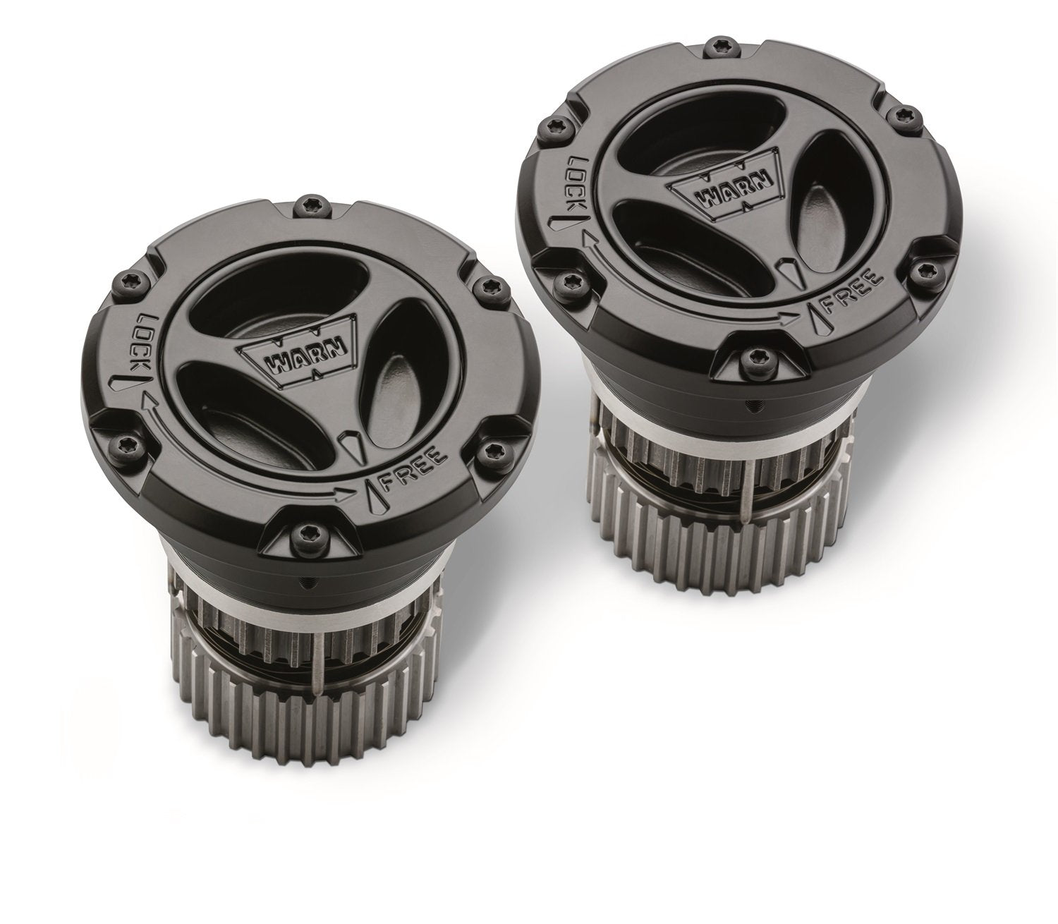 95060 WARN Premium Manual Locking Hub with Stainless Steel Dial, Dual Seals and 35 Splines, Black, 1 Pair