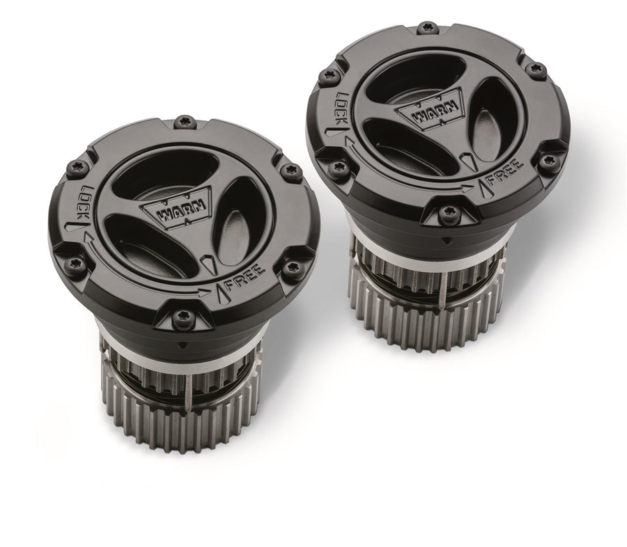 95060 WARN Premium Manual Locking Hub with Stainless Steel Dial, Dual Seals and 35 Splines, Black, 1 Pair