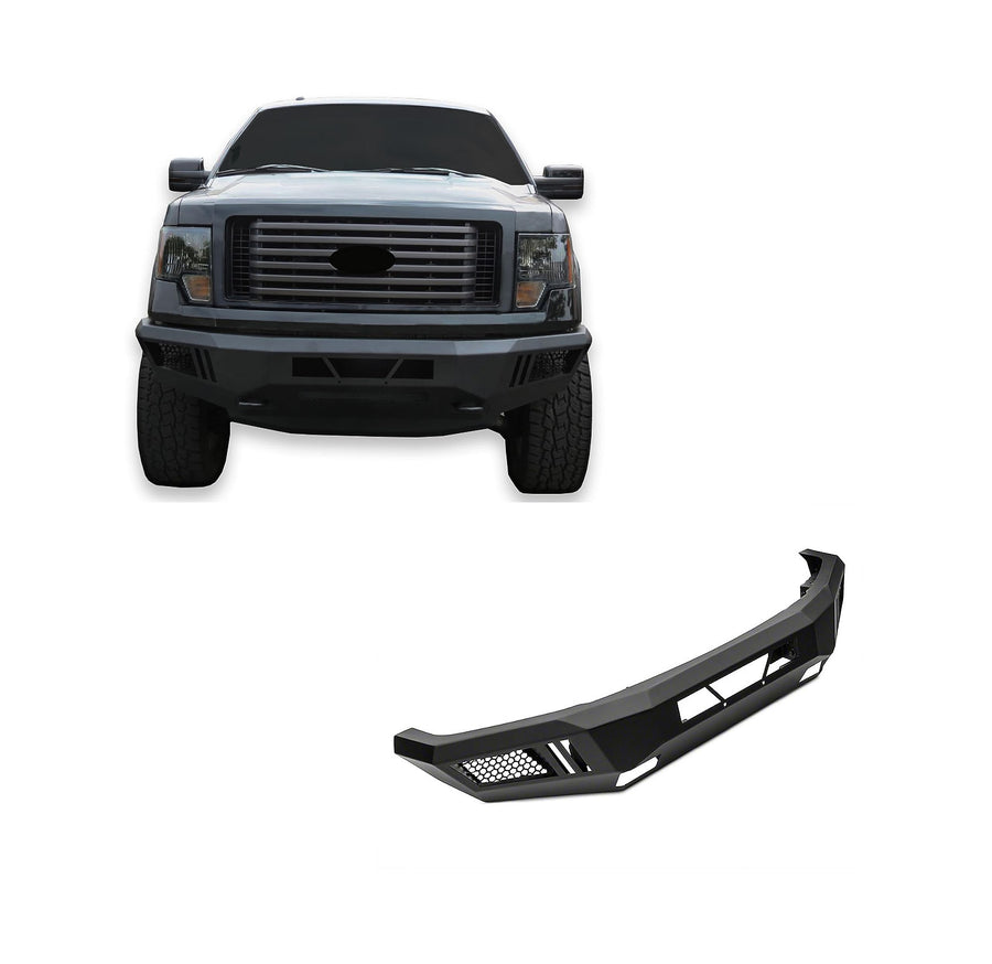 Heavy Duty Black Horse Armour Front Bumper Matte Black Compatible with 2009-2014 Ford F-150-AFB-F109