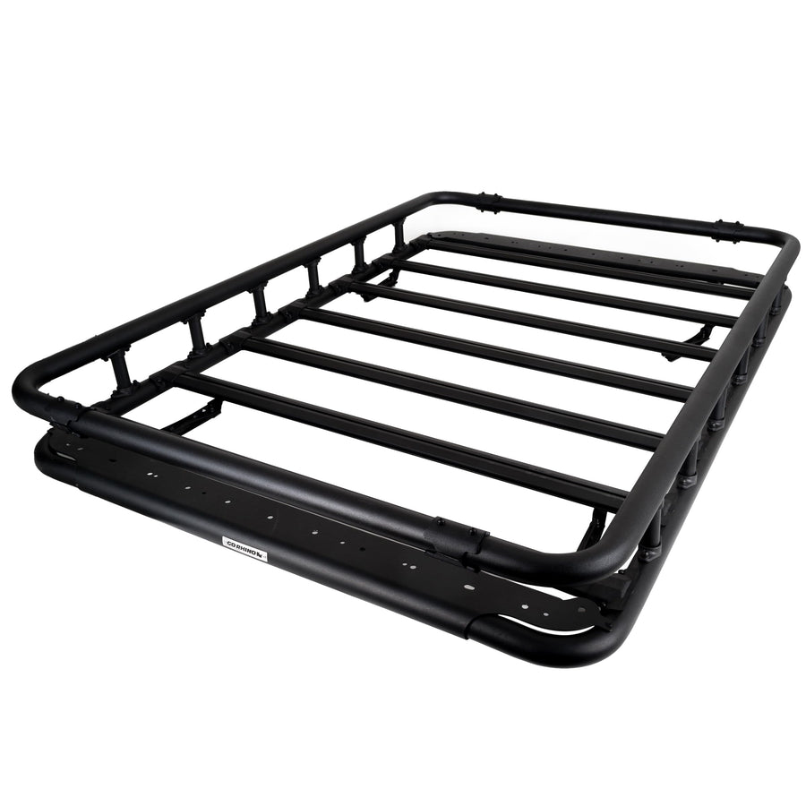 Go Rhino 500 SRM Flat Platform Roof Rack w/Quad-Rail & Clamps | Aluminum, Textured Black, L: 75" x W: 52" | 5935473T | Mounts to Most Cross Bars