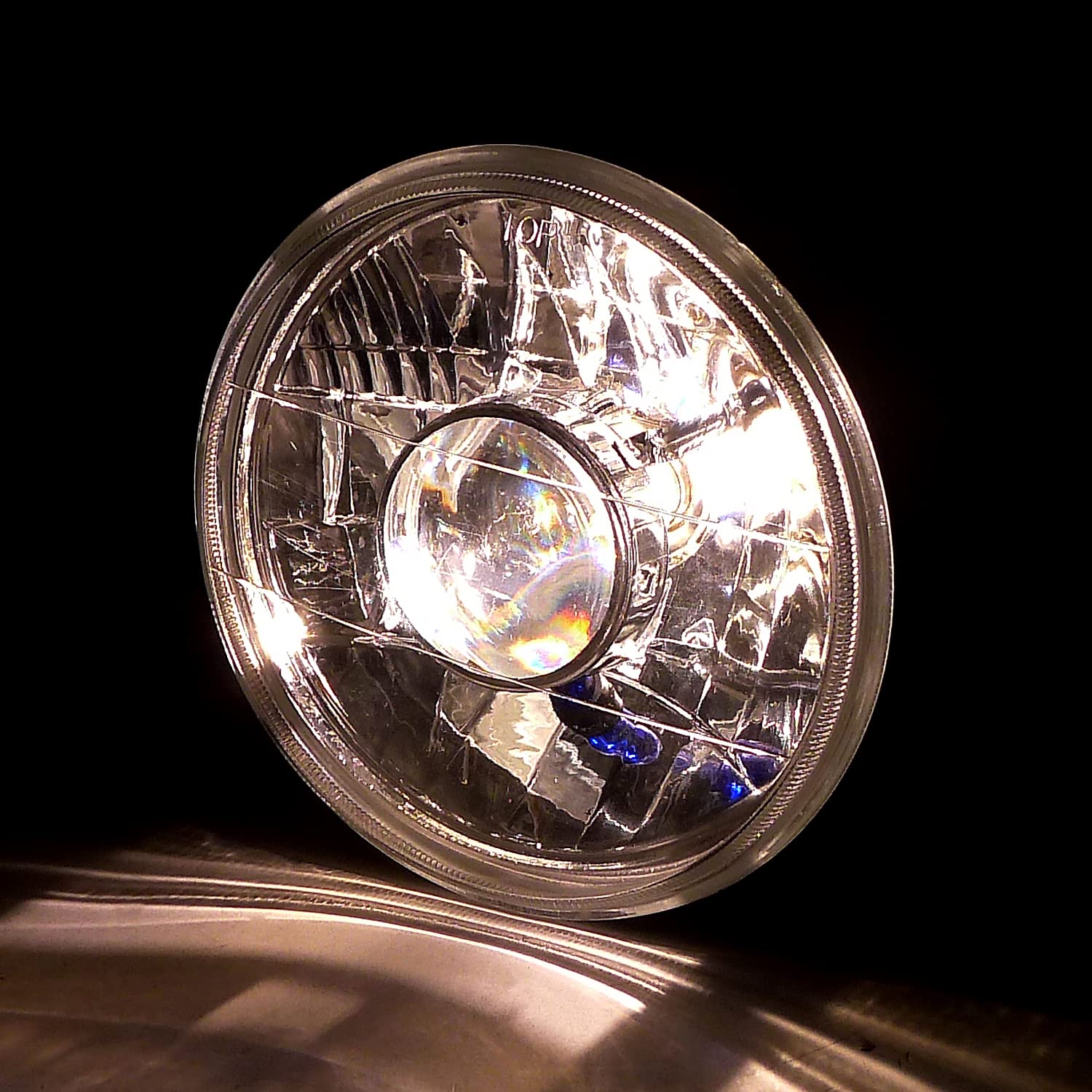 7" Inch Round Chrome Projector Headlights SPEC-D TUNING Compatible with Most Vehicles Equipped w/ 7" Round Headlights, Left + Right Pair Headlamps Assembly