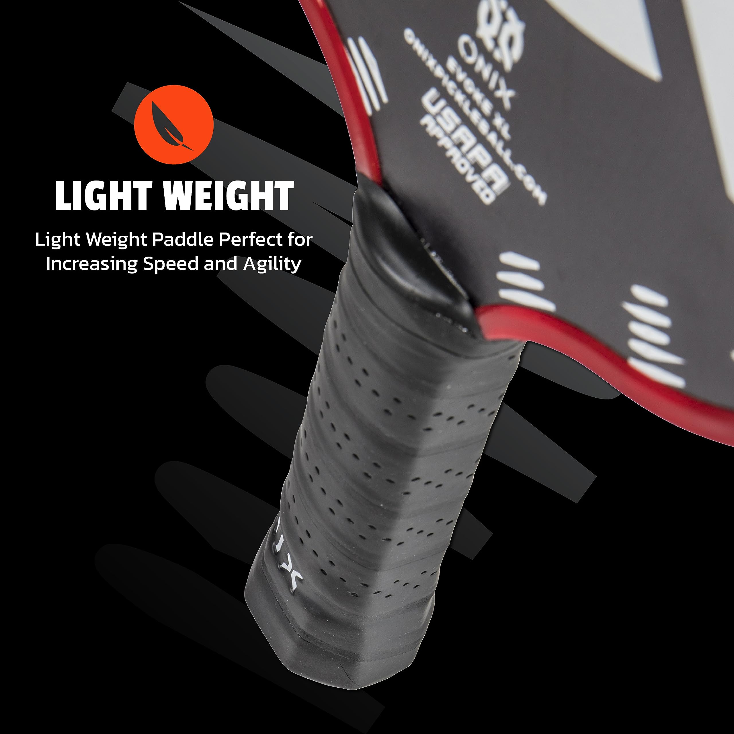 Evoke XL Onix Graphite Pickleball Paddle Features Polypropylene Core, Graphite Face, and Oversized Shape, White