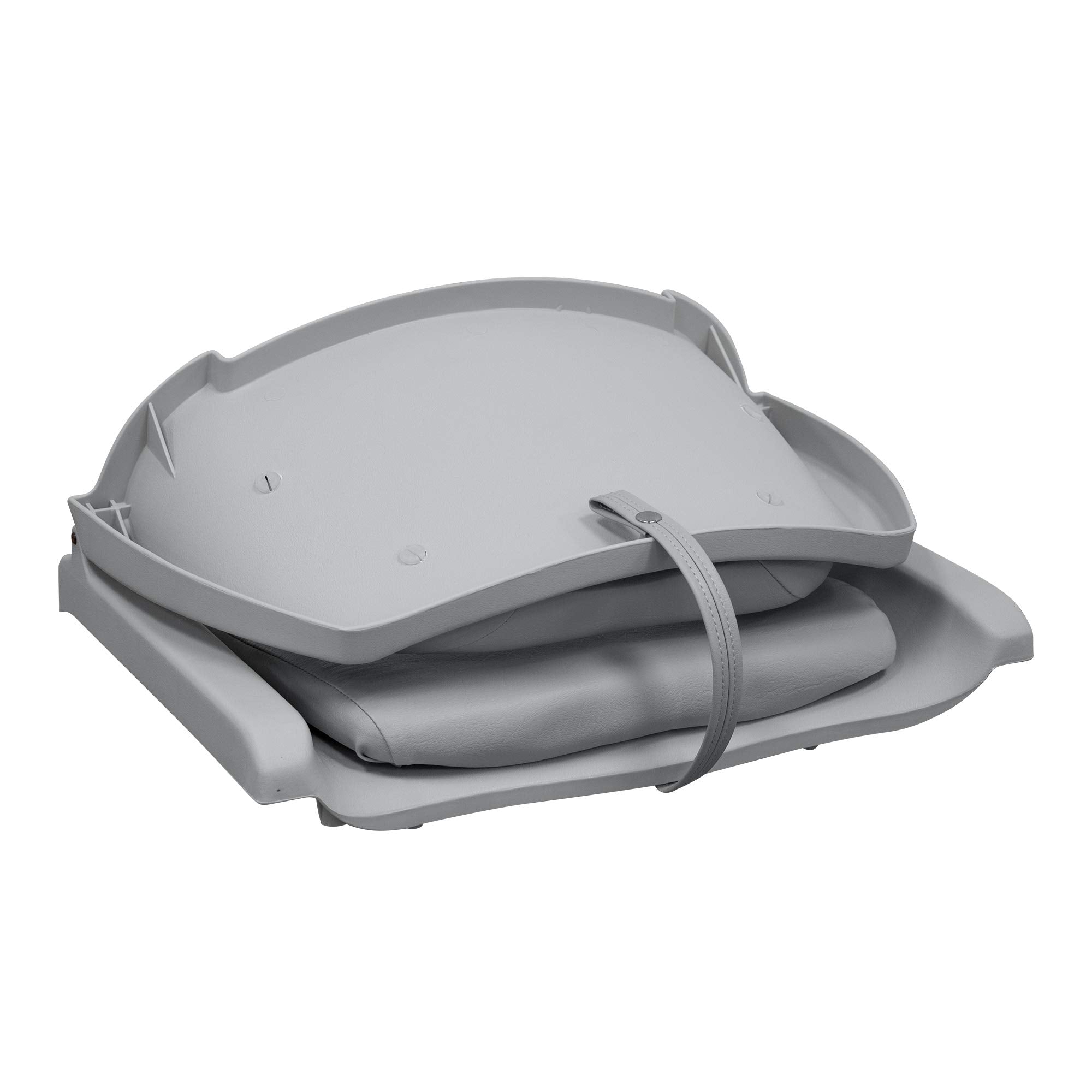 8WD139LS-717 Wise Molded Fishing Boat Seat with Marine Grade Cushion Pads, Grey Shell, Grey Cushion