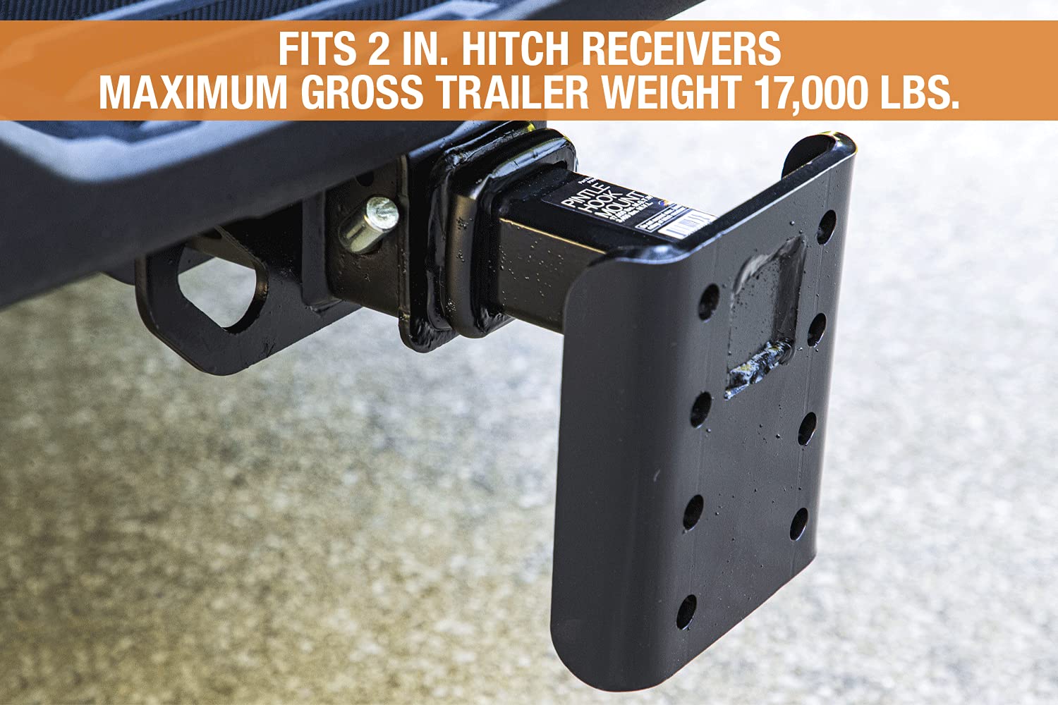 PM90 Buyers Products Pintle Hook Mount – 3 Position Adjustable Trailer Hitch Receiver for 2 Inch Trucks, 17,000 lb MGTW – Heavy-Duty Tow Hitch, 3,400 MVL Rated, 9"